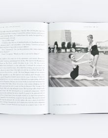 Book cover of Small Town Big Dreams: The Life of Nancy Zeckendorf, featuring the ballet dancer performing a high kick, with mountain landscape behind. Published by ORO Editions.