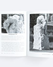 Book cover of Masters of Shape: The Lives and Art of American Women Sculptors, featuring a gold sculpture of female figure holding hands out in front of face, with eyes closed. Published by ORO Editions.