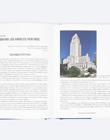 Book cover of The Making of Modern Los Angeles: A Chronicle, with a cityscape of skyscrapers, and mountains behind. Published by ORO Editions.