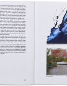 Book cover of Sponge Park: Gowanus Canal, with an aerial map of part of the USA. Published by Park Books.