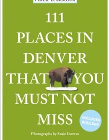 Book cover of 111 Places in Denver That You Must Not Miss, with a Bison. Published by Emons Verlag.