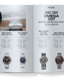 Book cover of Timeless Treasures, with four watch models, including a silver OMEGA Speedmaster. Published by teNeues Books.