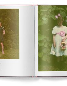 Book cover of Autochrome, The Fascination of Early Colour Photography, with woman wearing a red and orange dress, and floppy hat. Published by teNeues Books.