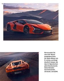 Book cover of The Lamborghini Book, with an orange Lamborghini Revuelto, 2024. Published by teNeues Books.