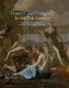 Book cover of Poetry and Painting: Giovan Battista Marino and the “Marvelous” Passion, featuring a painting by Nicolas Poussin titled 'The Empire of Flora. Published by Officina Libraria.