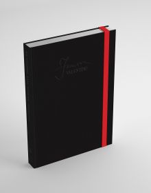 Black cover with red book mark bound to right side, of 'Forever Valentino ', by Silvana.