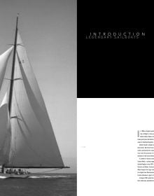 Book cover of Legendary Sailboats, with a large yacht with billowing sails, on the sea. Published by White Star.