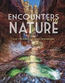 Book cover of Encounters with Nature, 53 of the World's Must-See Destinations, with emerald pools in 