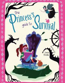 Book cover of The Princess's Guide to Survival, with a young child sitting in chair with legs slung over side, reading a book. Published by White Star.