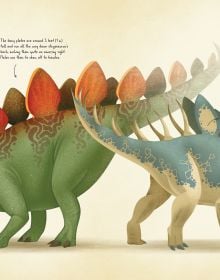 Book cover of The Fantastic Book of Dinosaurs, A Guide for Expert Keepers, with two menacing green dinosaurs, one bearing sharp teeth. Published by White Star.