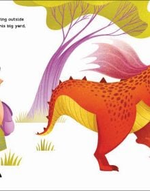 Book cover of How to Teach your Dragon to Share, with four children and yellow and orange dragon, sitting on floor playing. Published by White Star.