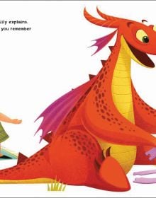 Book cover of How to Teach your Dragon to Share, with four children and yellow and orange dragon, sitting on floor playing. Published by White Star.