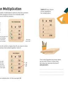 Book cover of Centuries of Numbers: Reasoning, with three characters running one after the other. Published by White Star.