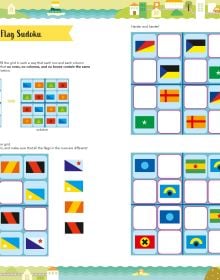 Book cover of Flags: Learn How to Read, Interpret and Create Flags, with a pirate ship with skull and cross bones flag, and other country flags and pencils. Published by White Star.