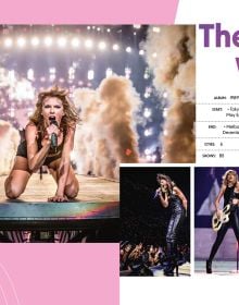 Book cover of Taylor Swift: A Book for Swifties, with the singer performing on stage in a sparkly outfit. Published by White Star.