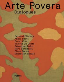 Book cover of Arte Povera. Dialogues, featuring a camouflage print. Published by Forma Edizioni.