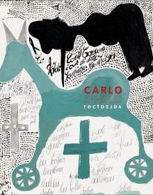 Book cover of Carlo Zinelli, featuring a painting of green horse on wheels surrounded by small black dots. Published by 5 Continents Editions.