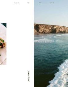 Aerial view of pale green sea with surfers on boards, on cover of 'Surf & Stay', by Lannoo Publishers.