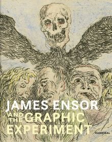 Book cover of James Ensor and the Graphic Experiment, with two figures carrying trays with severed heads. Published by Hannibal Books.